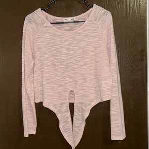Wallflower Thin Pink Semi-Crop Top